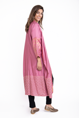 Sherif Cotton Satin Pink Abaya