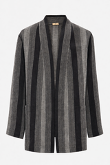 Gray striped blazer on a white background