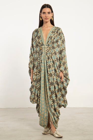 Farah Wool Silk Tareq Embroidered Gown