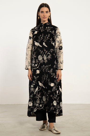 Dima Wool Black & Ivory Coat