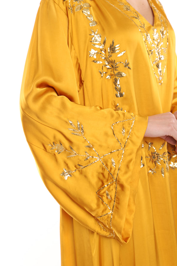 Malak Silk Tareq Gold Dress