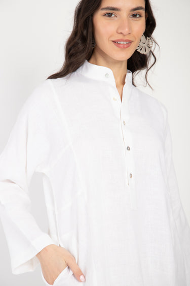 Lina Linen White Jellaba