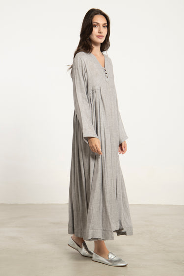 Zamzam Wool Dress – Light Grey