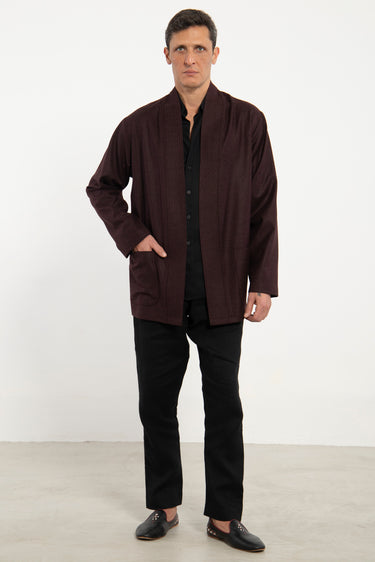 Khaled Wool & Cashmere Burgundy Jacket