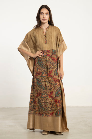 One-Of-a-Kind Noujoud Silk Gold Kaftan