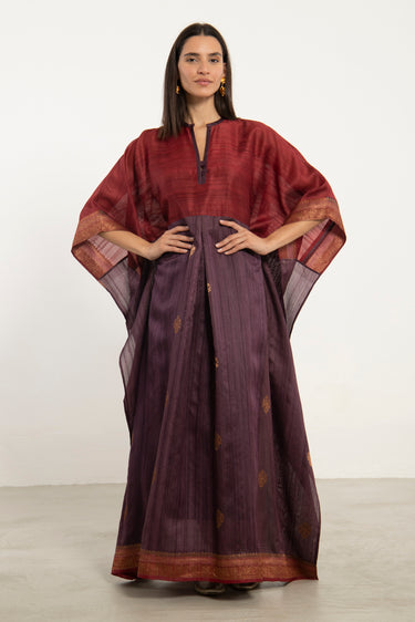One-Of-a-Kind Noujoud Silk Burgundy & Purple Dress
