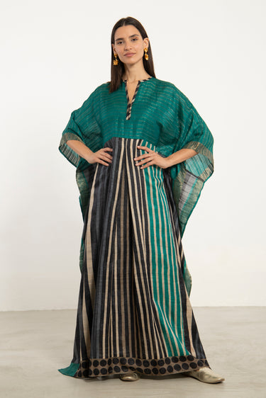 One-Of-a-Kind Noujoud Silk Green Dress