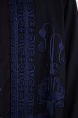 Kawas Cotton Embroidered Black & Navy Jacket