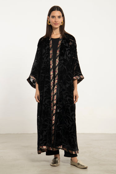 Jamila Velvet Devoré Black Abaya