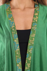 Kim Cotton Glaze Green Abaya
