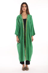 Kim Cotton Glaze Green Abaya