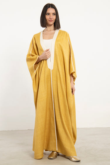 Classic Silk Mustard Abaya