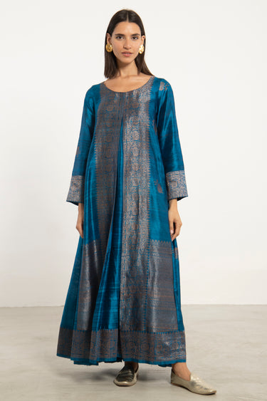 One-Of-a-Kind Souraya Silk Blue Dress