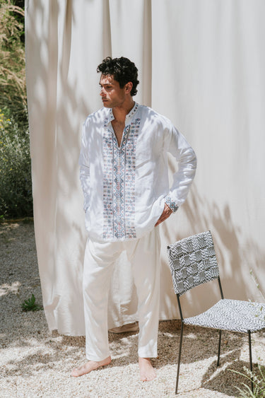 Orient 499 x Inaash Palestinian Embroidered White Shirt