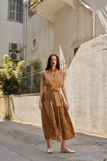 Hala Cotton Silk Bronze Dress