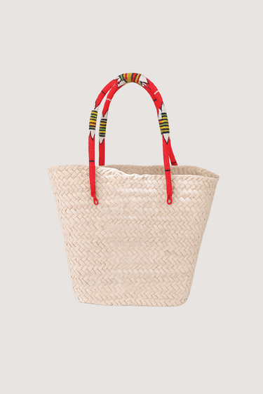 Straw Beaded Beach Tote