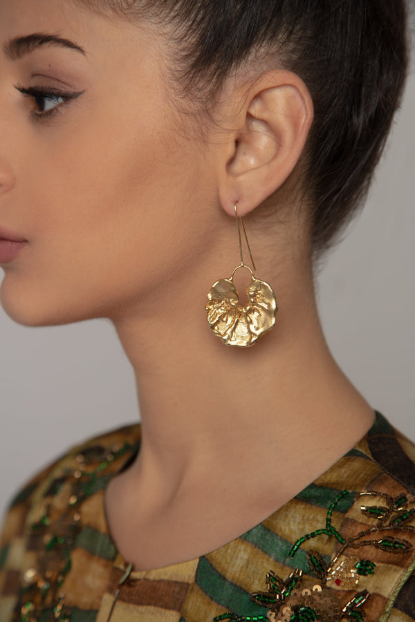 Jungle Feuille Gold Earrings