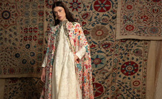 a woman is standing in a background in a studio