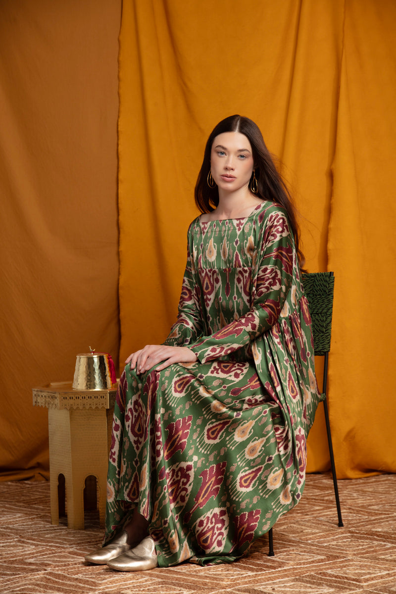 Ayyam Silk Ikat Dress