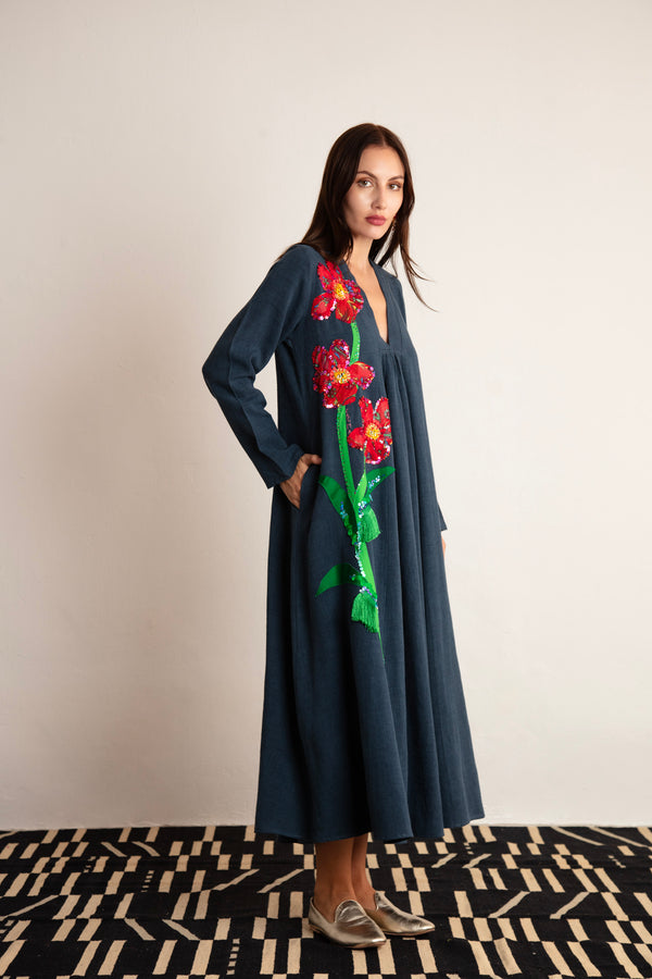 One-Of-A-Kind Jamila Three Flowers Dress