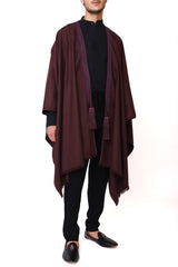 Loro Piana Wool & Cashmere Burgundy Poncho