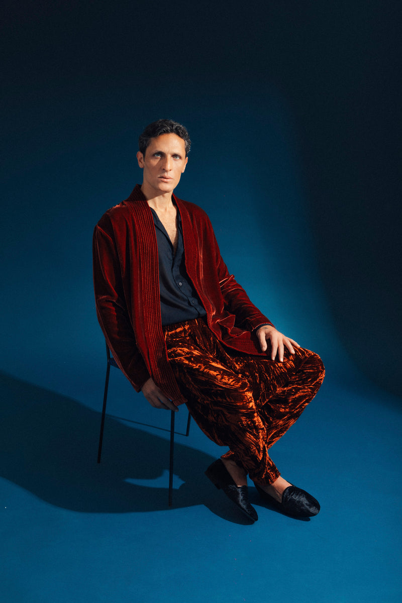 Khaled Velvet Rust Jacket