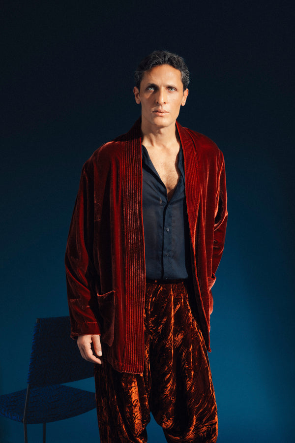 Khaled Velvet Rust Jacket