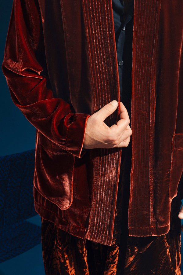 Khaled Velvet Rust Jacket