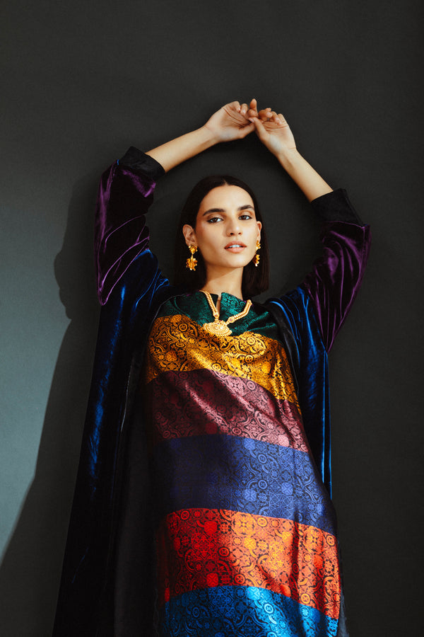 Rabiaa Silk Multicolor Dress