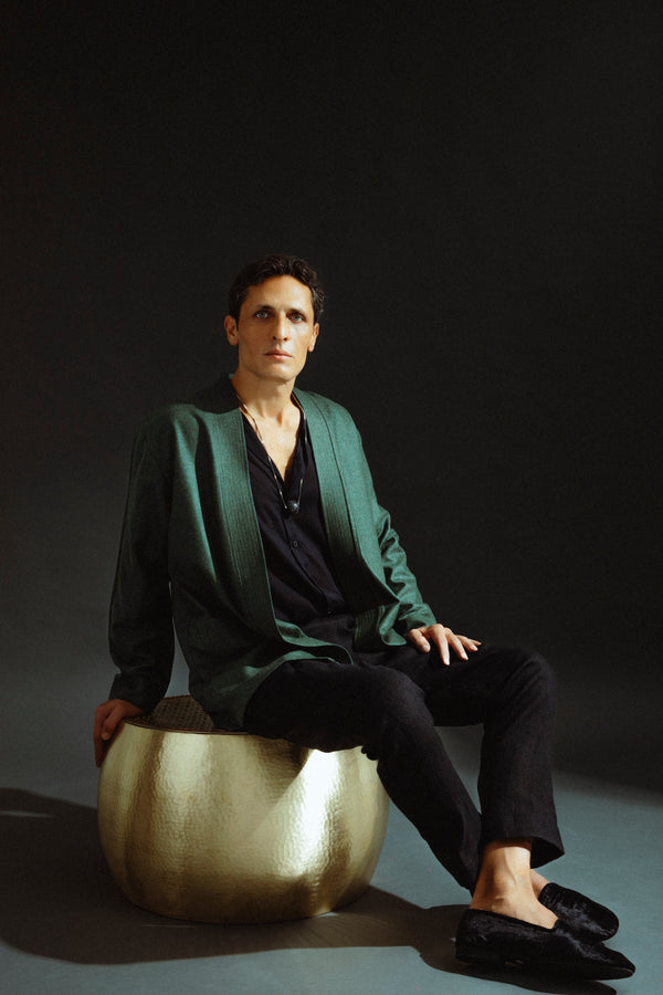 Khaled Wool & Cashmere Green Jacket