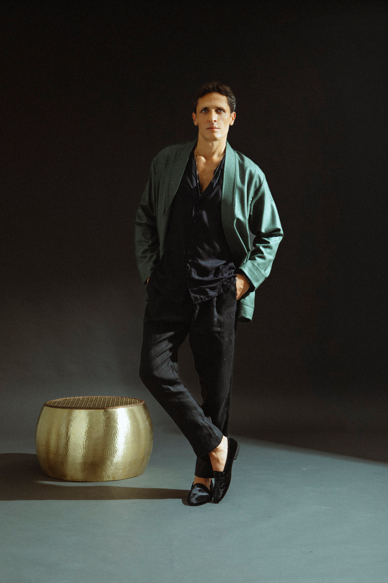 Khaled Wool & Cashmere Green Jacket