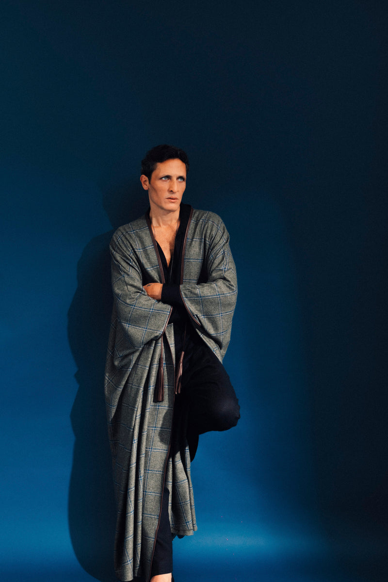 Cashmere Olive Check Abaya