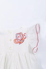 Aiin Cotton Embroidered White Dress