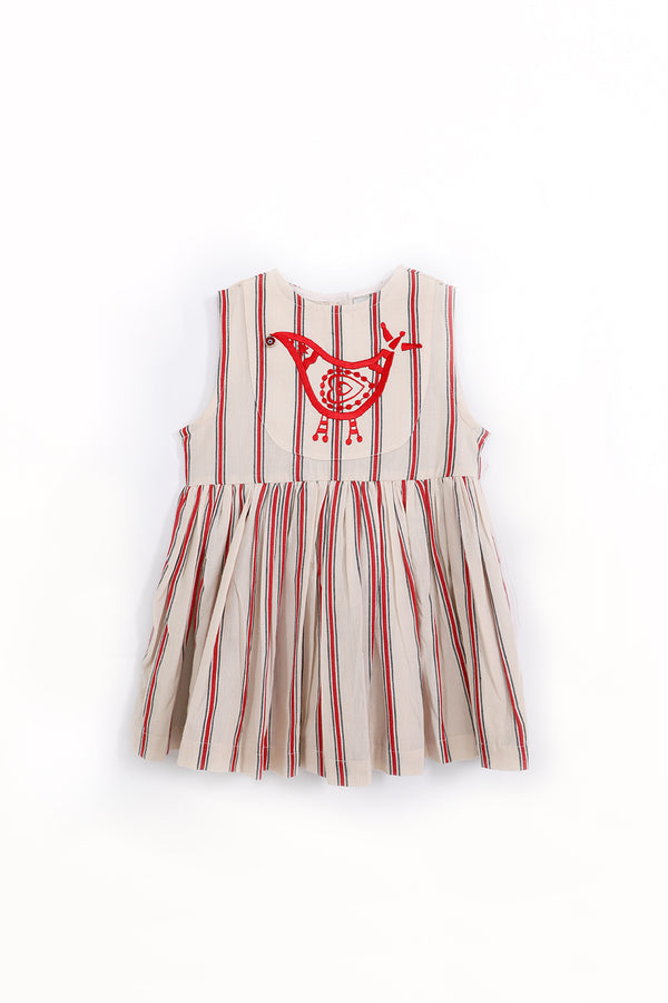 Asfour Cotton Bird Embroidered Dress