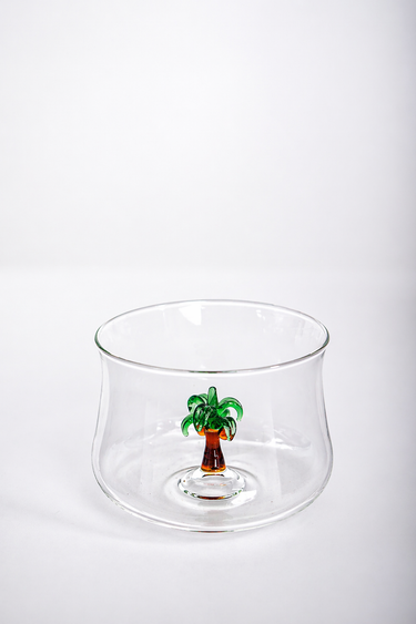 Palm Tree Glass Bowl
