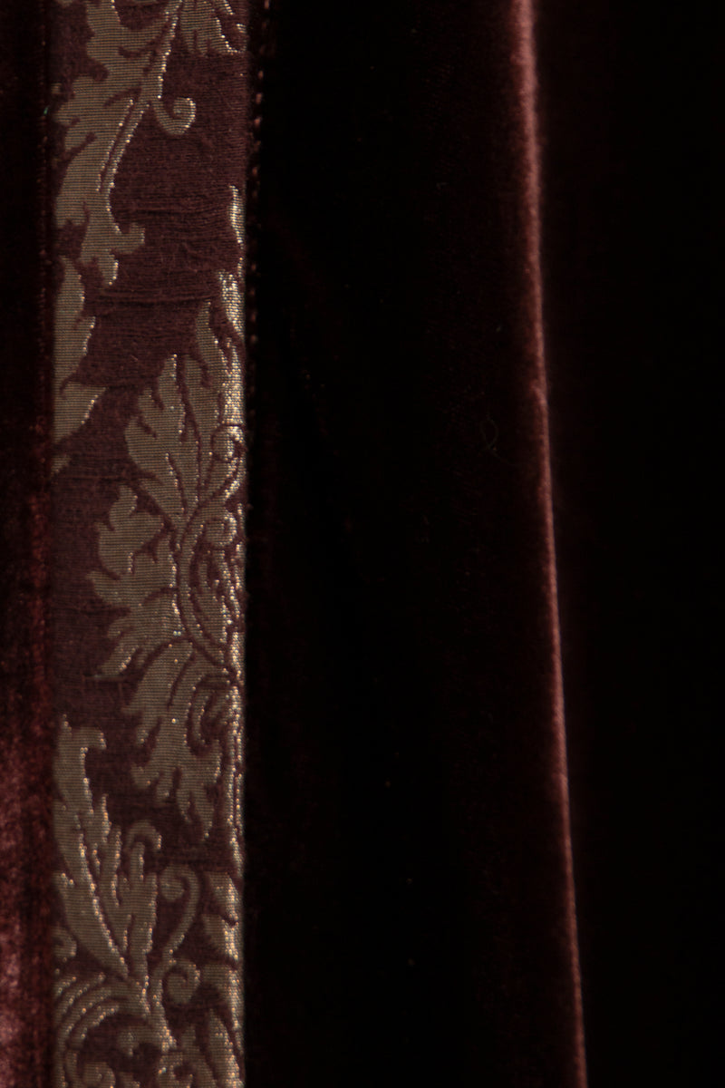 Kim Velvet & Silk Brocade Prune Abaya