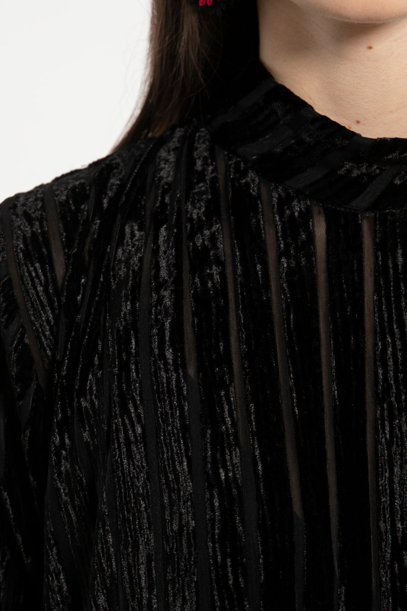 Gigi Velvet Devoré Black Dress