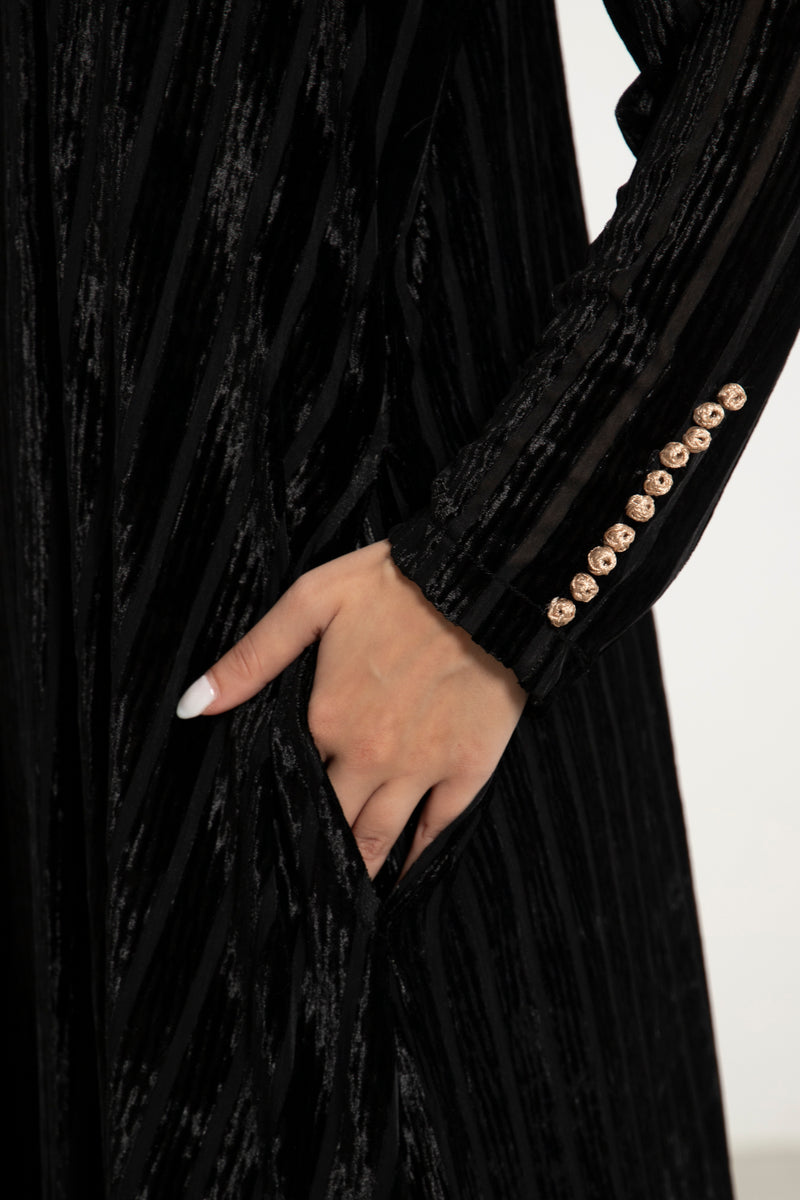 Gigi Velvet Devoré Black Dress