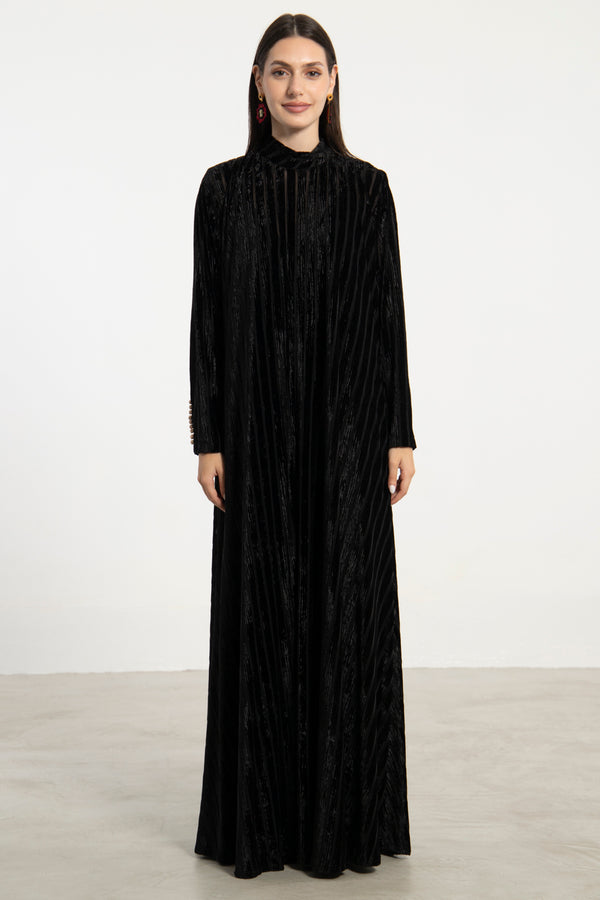 Gigi Velvet Devoré Black Dress