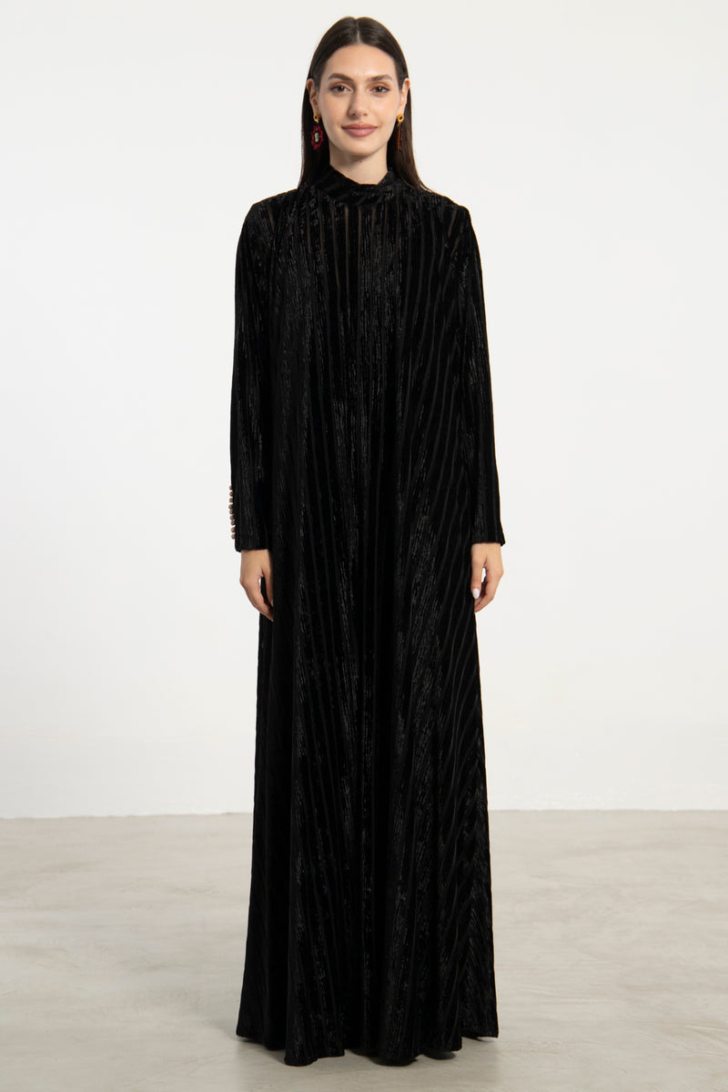 Gigi Velvet Devoré Black Dress