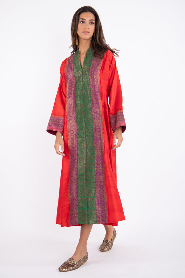 Basma Silk Red Dress