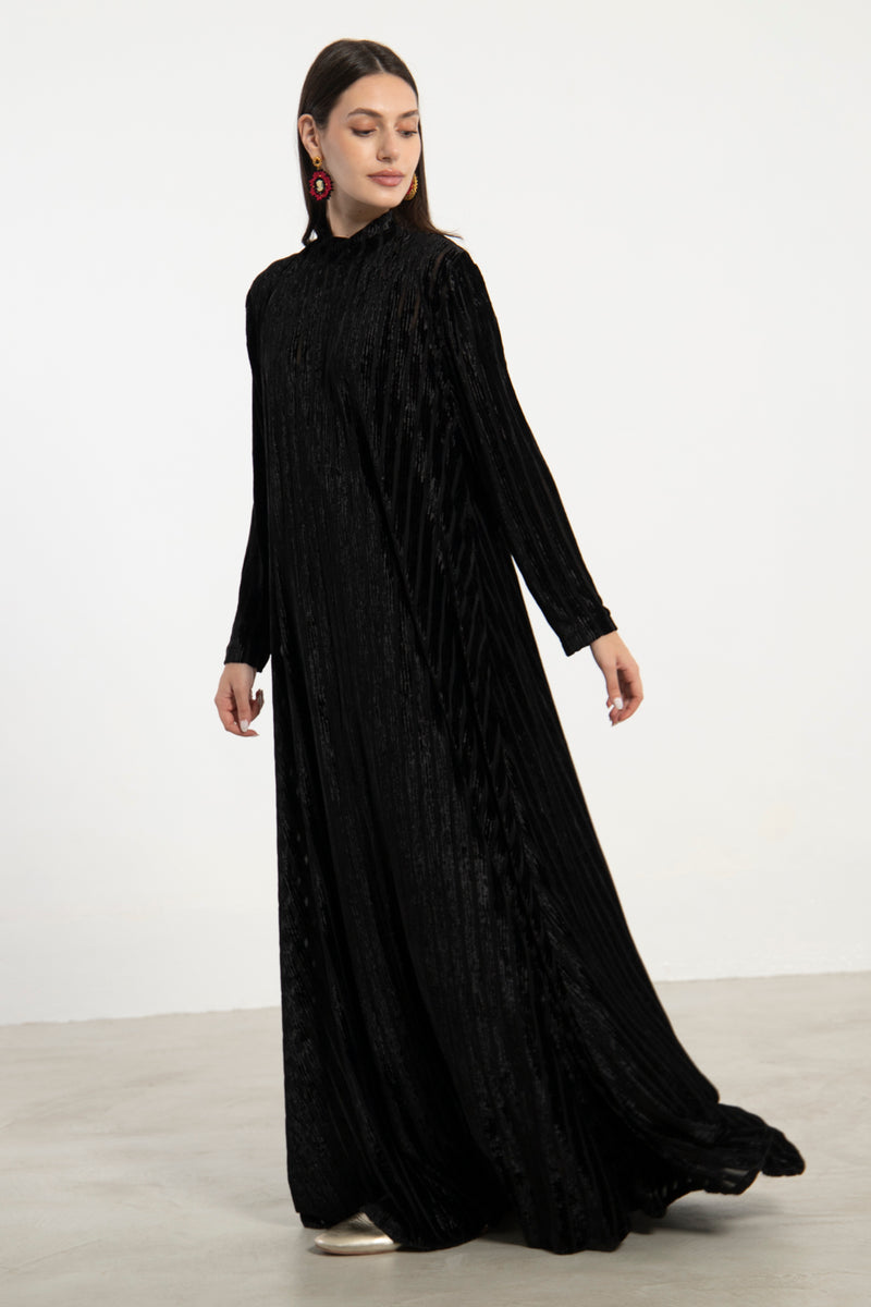 Gigi Velvet Devoré Black Dress