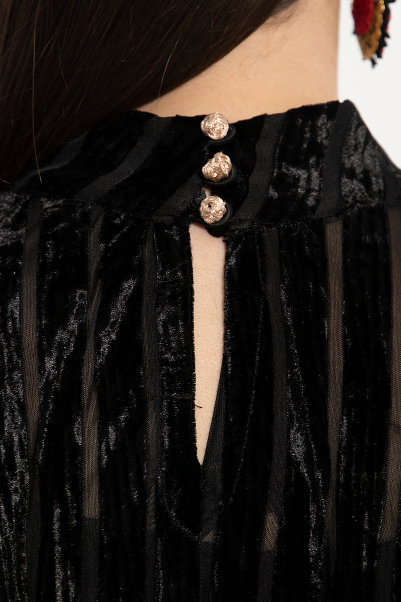 Gigi Velvet Devoré Black Dress