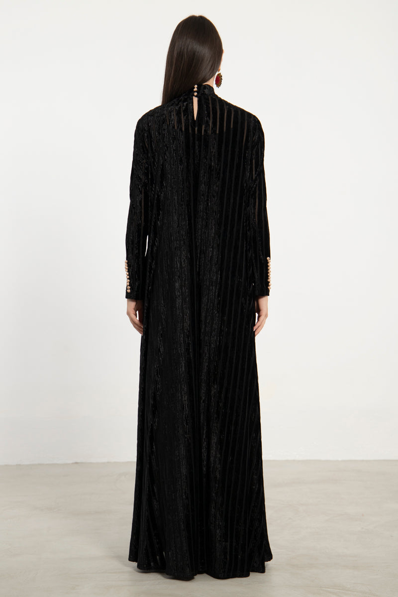 Gigi Velvet Devoré Black Dress