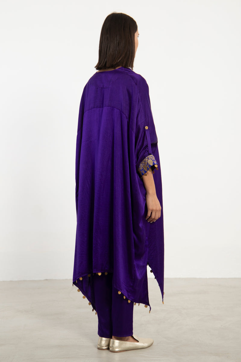 Zinate Two Piece Silk Purple Set