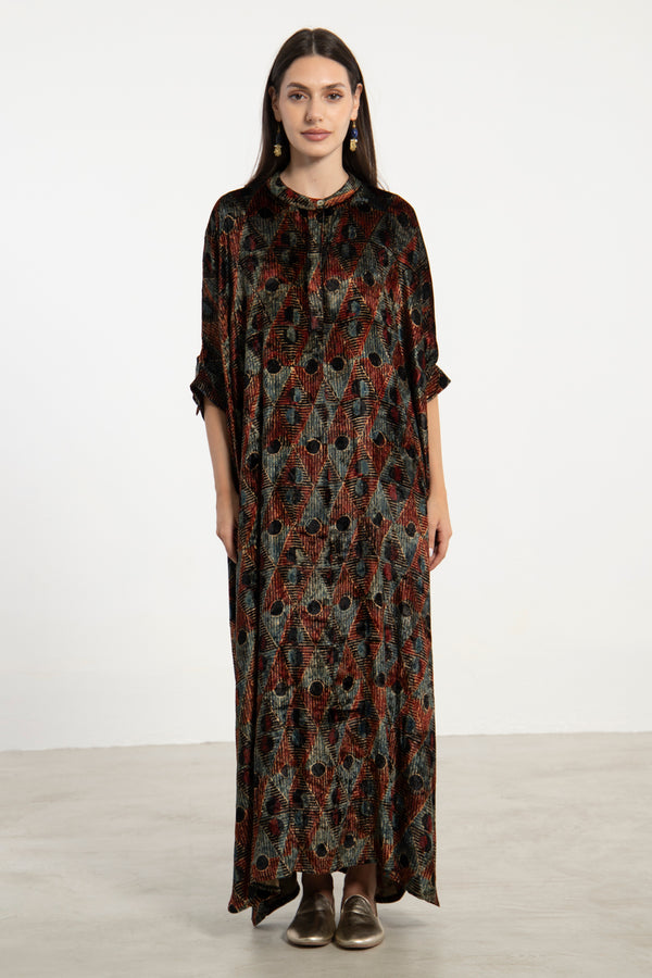 Helen Velvet Geometric Jellaba