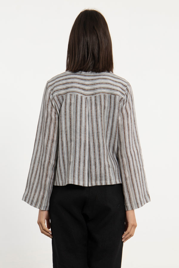 Rawaa Soft Linen Striped Jacket