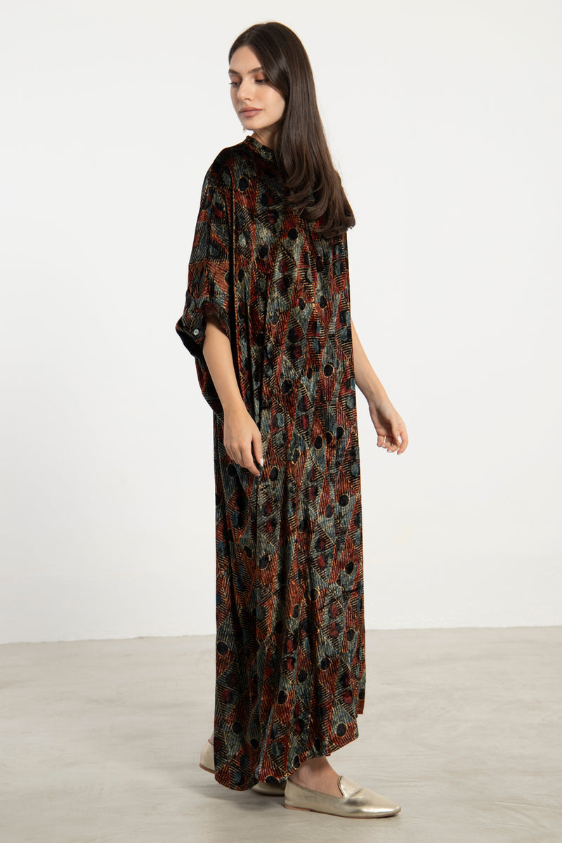 Helen Velvet Geometric Jellaba