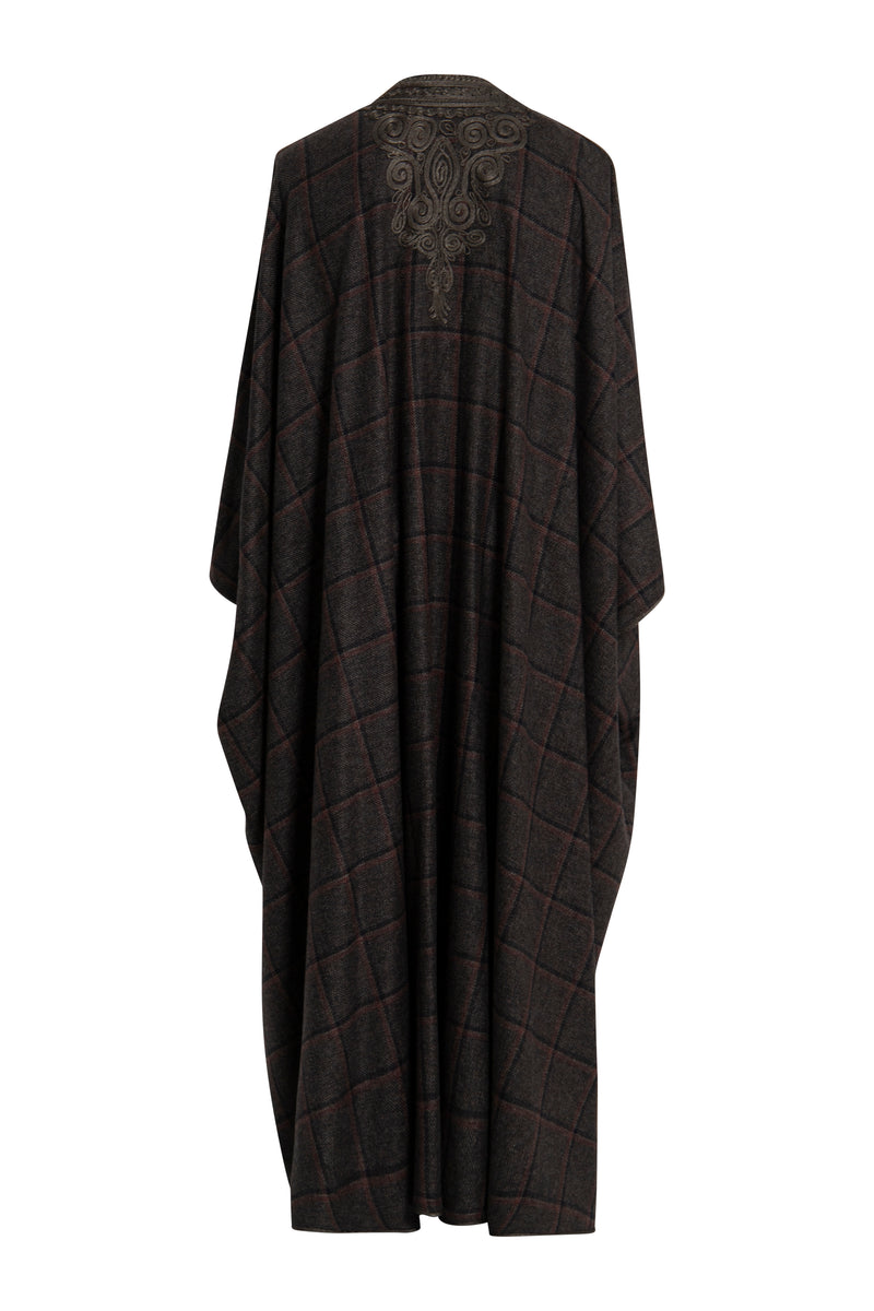 Cashmere Brown Check Abaya