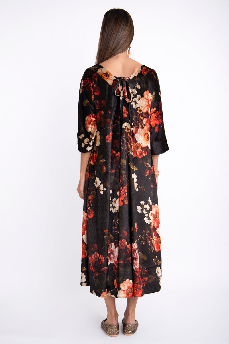 Rahif Velvet Floral Dress